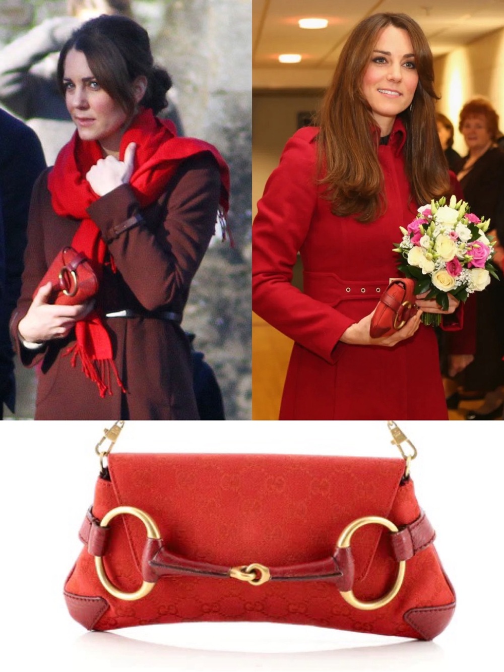 RARE Gucci Monogram Canvas Horsebit Shoulder Bag - ASO Kate Middleton Royal -GUC